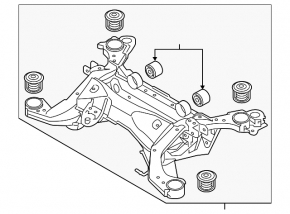 Rear subframe Volvo XC90 20-26 T5, T6, B5, B6 without air suspension