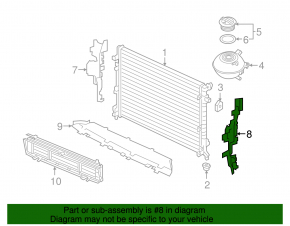 Radiator deflector left VW Atlas 18-21 3.6