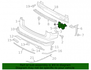 Rear bumper mount, left inner, VW Atlas 21-25