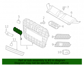 Emblem badge radiator grille Audi A6 C7 16-18 rest