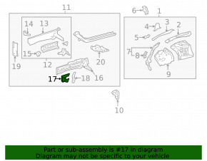 Front left side member nose bracket for Lexus UX200 UX250h 19-22