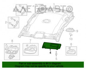 Left visor Chrysler 200 15-15 gray with backlight and hook