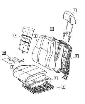 Passenger seat Dodge Durango 14-17 with airbag, leather beige