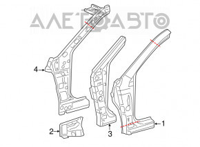 Front right body pillar Toyota Camry v50 12-14 usa