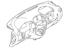 Torpedo front panel with AIRBAG Nissan Versa 12-19 usa black
