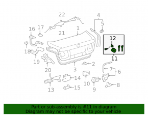 Trunk lid lock cylinder Lexus LS460 LS600h 07-12