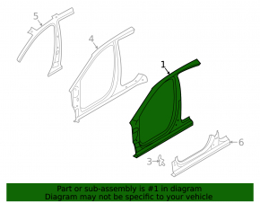 Body pillar central right Kia Forte 19-24