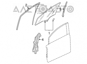 Front left windshield seal for Honda Civic 4D 06-09