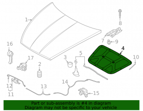 Hyundai Sonata 20-22 Hood Insulation