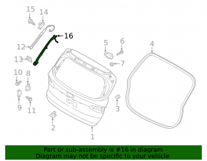 Right tailgate tilt sensor for Hyundai Santa FE 19-23