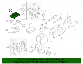Central console trim with cup holders Hyundai Santa FE 19-20 poke, paint peeled off