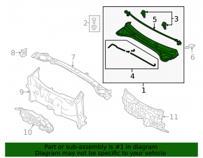 Plastic windshield wiper grille Hyundai Elantra AD 19-20