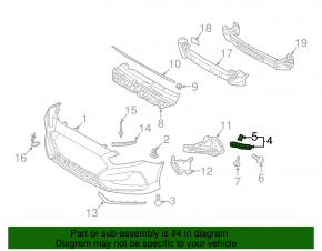 Front bumper mount right Hyundai Sonata 18-19 hybrid