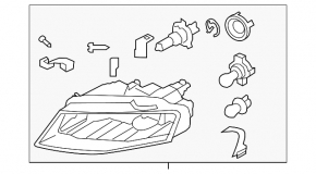 Front left headlight Audi A4 B8 08-12 prerest halogen