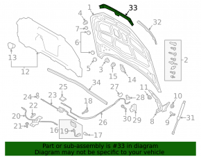 Central bonnet seal Audi A4 B9 17 - broken mount