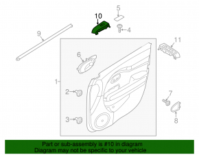 Front right window lift control Kia Soul 14-18