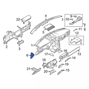 Front panel trim side left Ford Mustang mk6 15- black