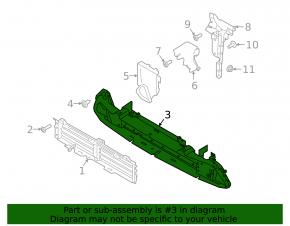 Lower radiator duct for Land Rover Range Rover Velar 18-20 2.0T, 3.0T, cracks, missing fragment
