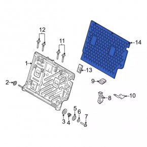 Rubber trunk mat on the back of the left seat for the 2020 Ford Bronco Sport