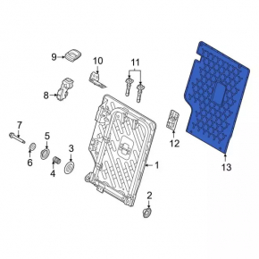 Rubber trunk mat on the back of the left seat for the 2020 Ford Bronco Sport