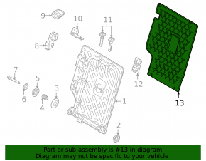Rubber trunk mat on the back of the left seat for the 2020 Ford Bronco Sport