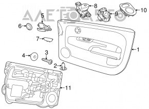 Front left window lift control Fiat 500 12-19 black