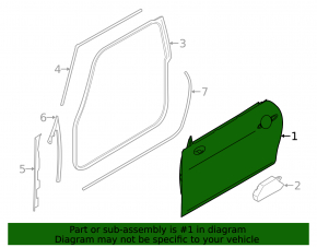 Door bare front left Mini Cooper F56 3d 14-24