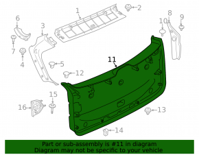 Lower trunk door trim BMW X3 G01 18-21 black, scratches, missing plug