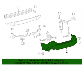 Rear bumper bare Toyota Avalon 19-23 Limited, TRD, Touring