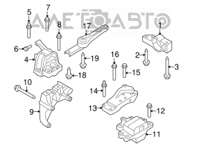 Engine mount left VW Tiguan 09-17 automatic transmission