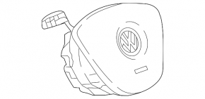 Black steering wheel airbag for the driver's side of the VW Tiguan 18-21