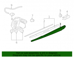Rear right wiper arm for Mini Cooper Clubman R55 07-14