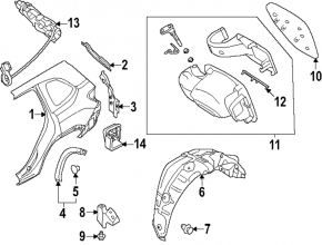 Subaru Forester 25-26 rear right fender arch seal