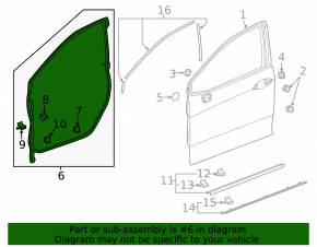 Front right door seal Honda Clarity 18-21 usa