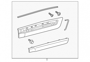 Lower rear right door molding for Toyota Land Cruiser 2008-21, chrome