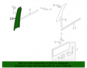 Door trim side rear right VW Touareg 11-17 front