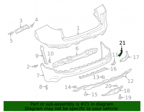 Reflector rear right GMC Terrain 18-