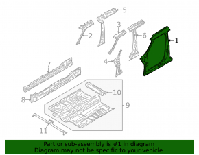 Body pillar central right Ford Flex 09-19