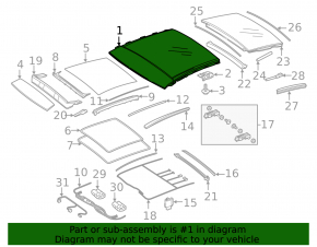 Panorama assembly Mercedes GLA 15-20 black curtain, front part, motors do not work, scratches