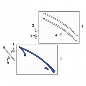 Door seal upper front left Ford Mustang mk6 15- coupe