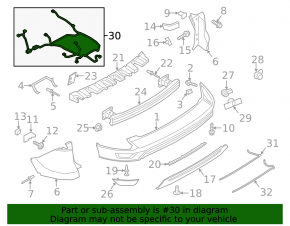 Rear Bumper Wiring Ford Escape MK3 17-19 Rest
