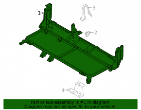 Rear seat frame, 2nd row, lower, 21-25 metal