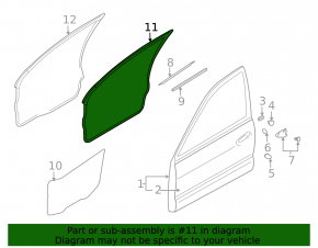 Mitsubishi Galant 04-12 front left door seal