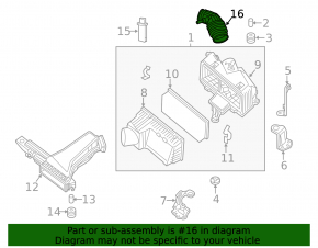 Air duct Nissan Pathfinder 13-14 hybrid corrugation