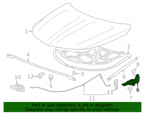 Right hood hinge Chevrolet Impala 14-20