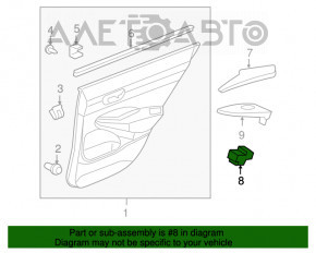 Rear left window lift control Honda Civic 4d 06-09