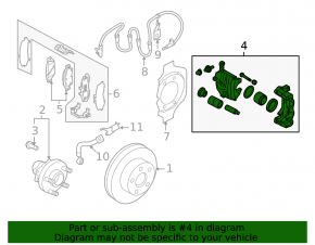 Front left caliper Infiniti G25 G35 G37 4d 06-14 without bracket