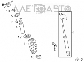 Rear right support Suzuki Kizashi 10-15