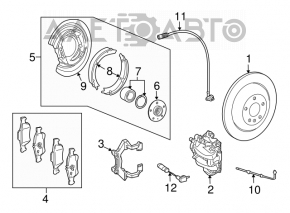 Rear left caliper assembly for Mercedes W164 ML W251 R