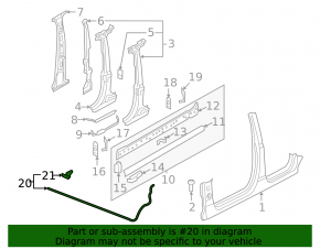 Door seal on the threshold right Audi Q7 16-